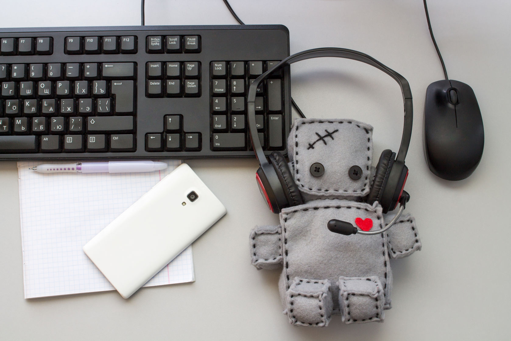 Soft Robot Toy Helpdesk Soft Robot Toy work at Helpdesk. Flat Lay